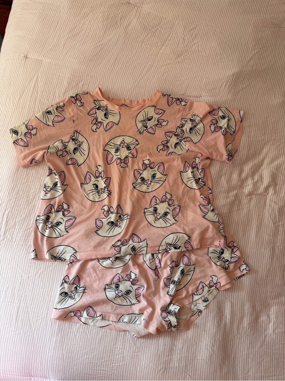 Cotton Pink Cat Print Short Pajama Set